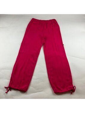 Love Tree Hot Pink Linen Blend Cargo Harem Pant M